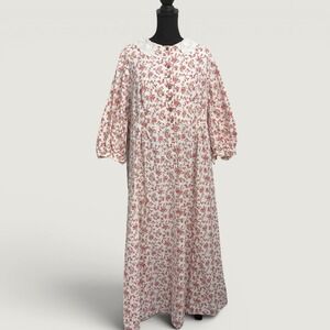 Recollections Floral Lace Collar Prairie Dress Womens Maxi Cottagecore Victorian